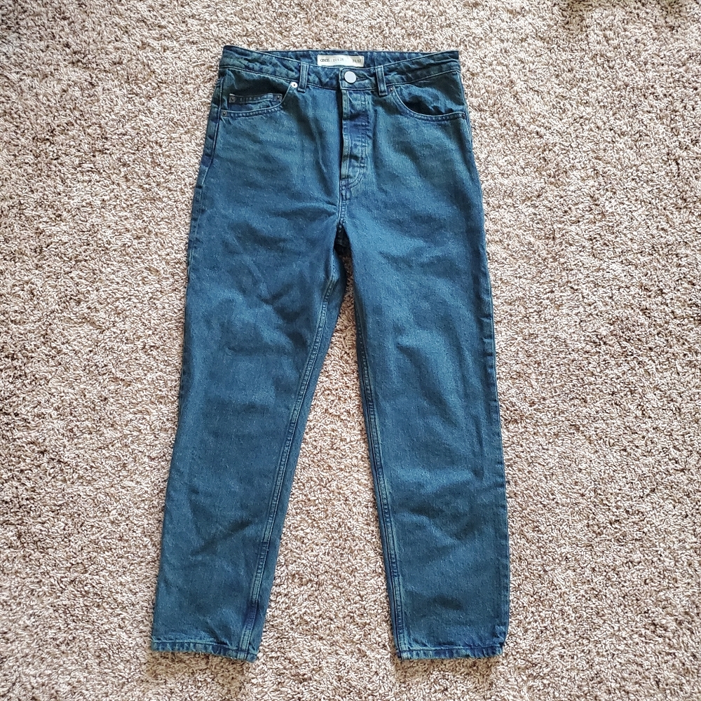 ASOS denim “mom”-style jeans button-fly